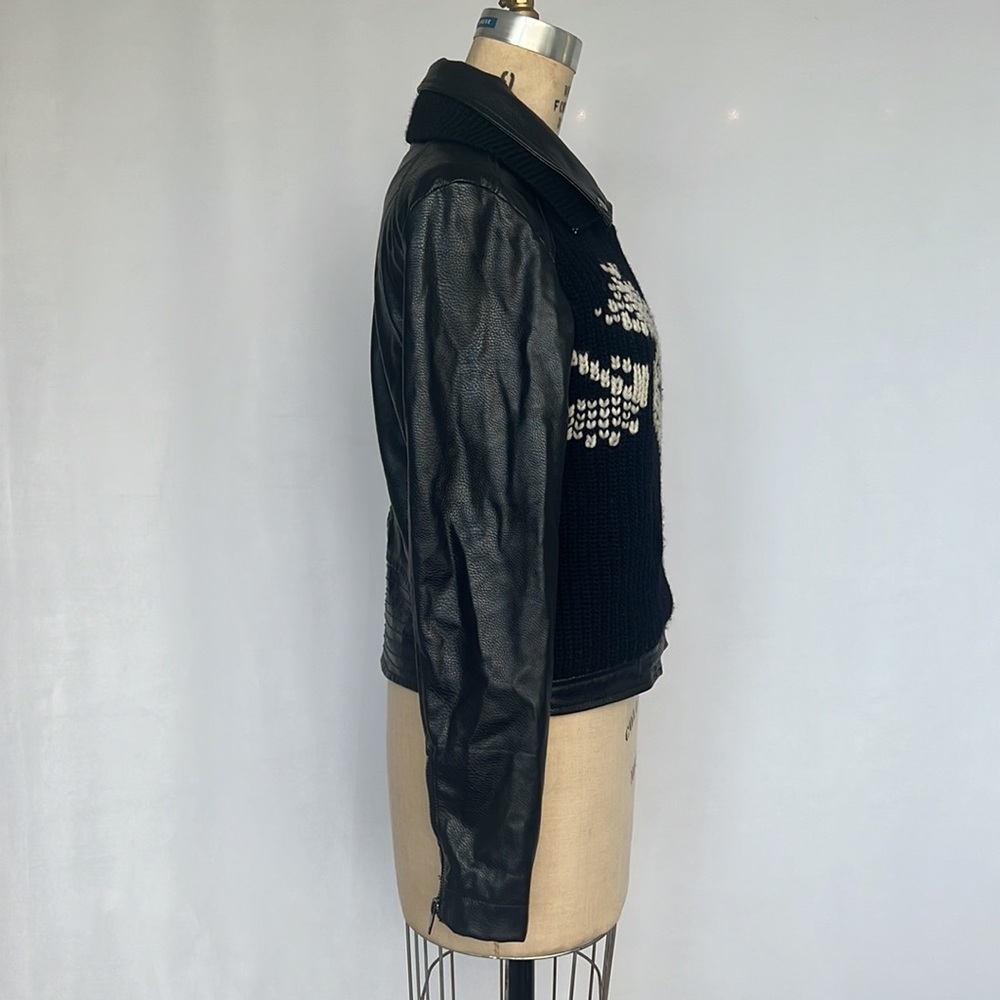 Anthropologie sweater / vegan leather moto jacket - Picture 4 of 12